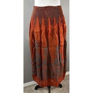 Lapis Womens 2 in 1 Orange Gray Strapless Elastic High Waist Dress Skirt One Sz